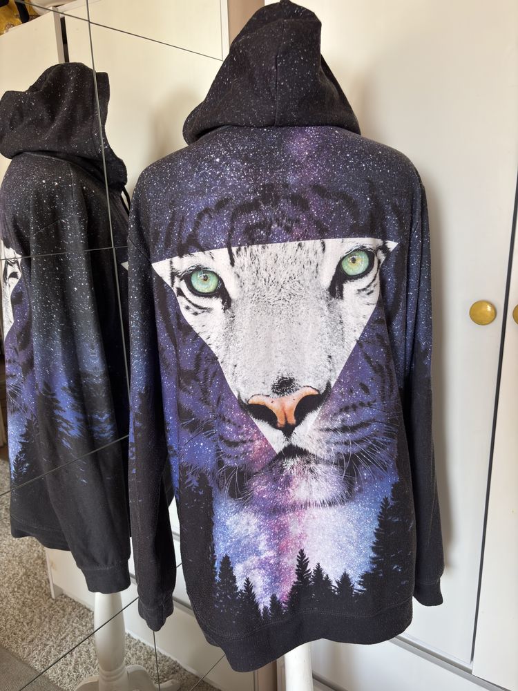 Bluza granatowa ze zwierzecym printem unisex rozm L/XL