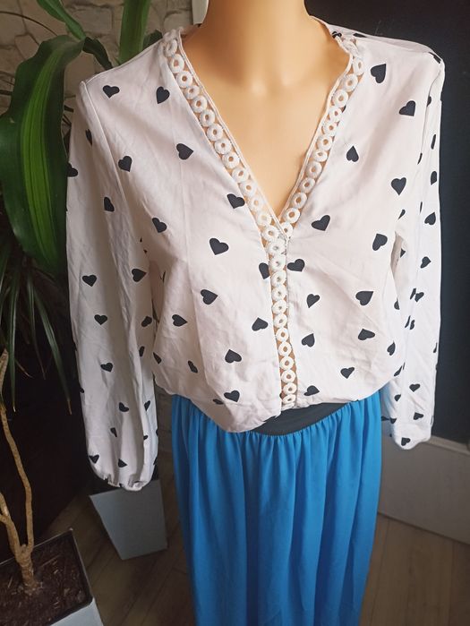 Koszula biała w serca