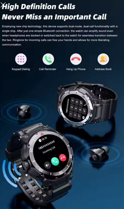 GT100 Pro — смарт-годинник із вбудованими TWS-навушниками (“2 в 1”)