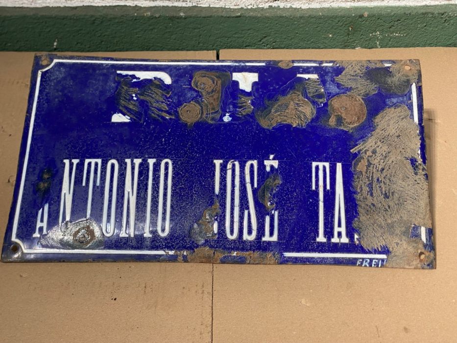 Chapas de esmalte antigas originais - nomes de ruas toponímicas