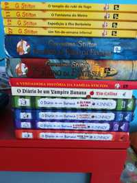 Livros Diário de um Banana e Geronimo Stilton