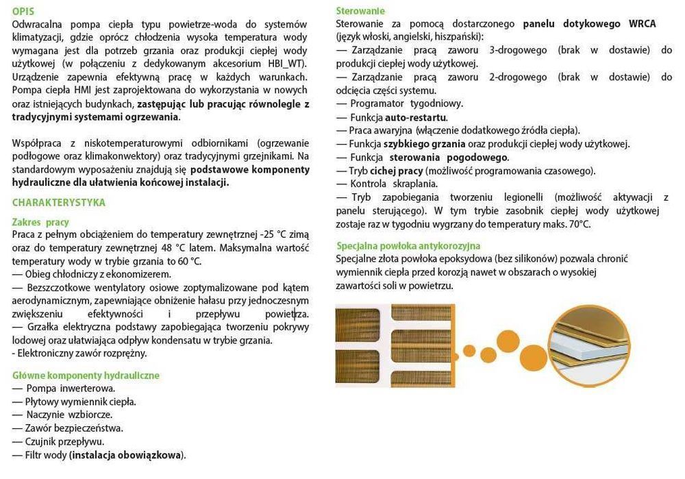 Pompa Ciepła Aermec 8kW Model HMI080, Wi-Fi. Komplet.