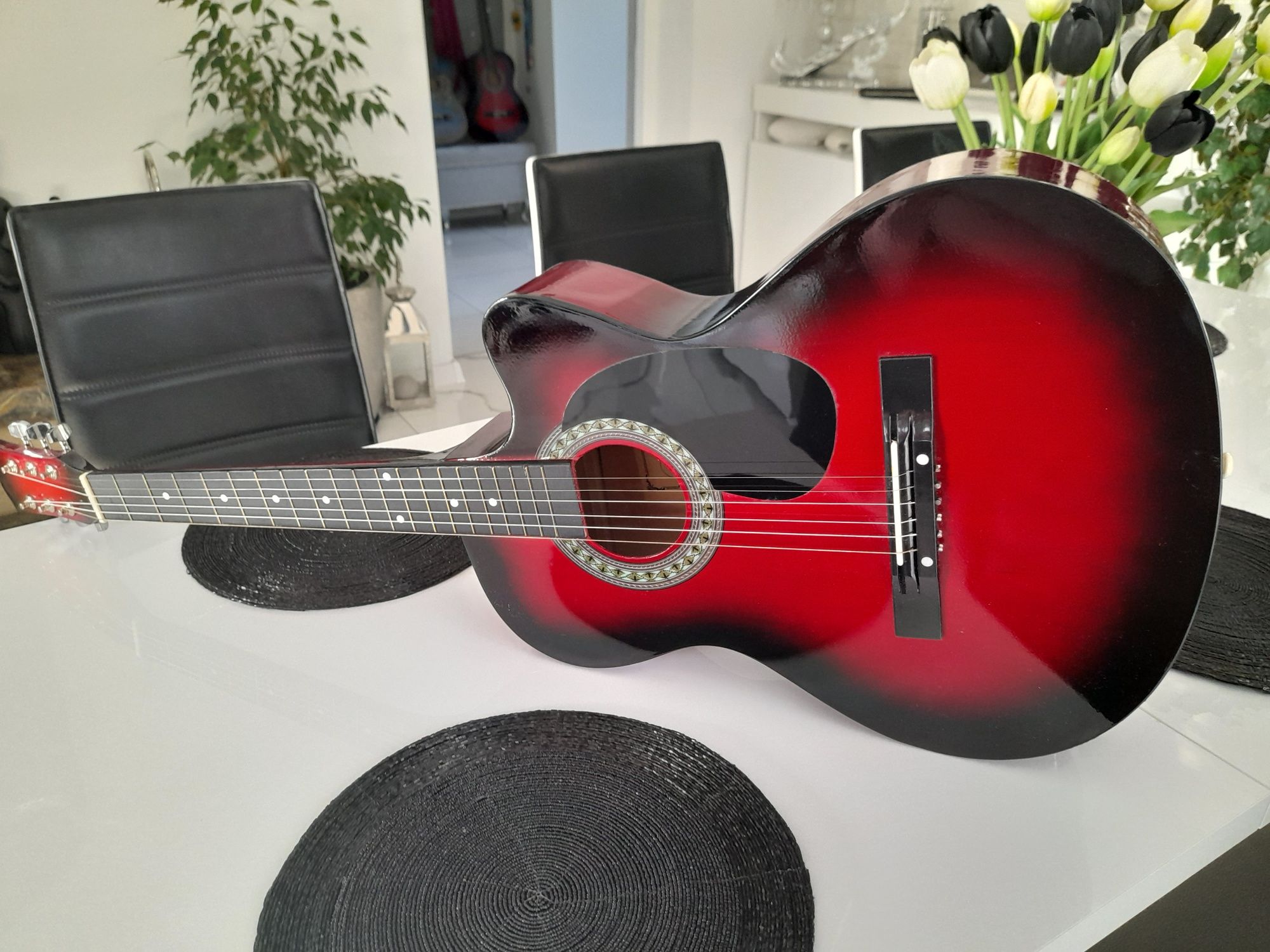 Gitara akustyczna castelo g3 rozmiar 4/4 piękna czerwień