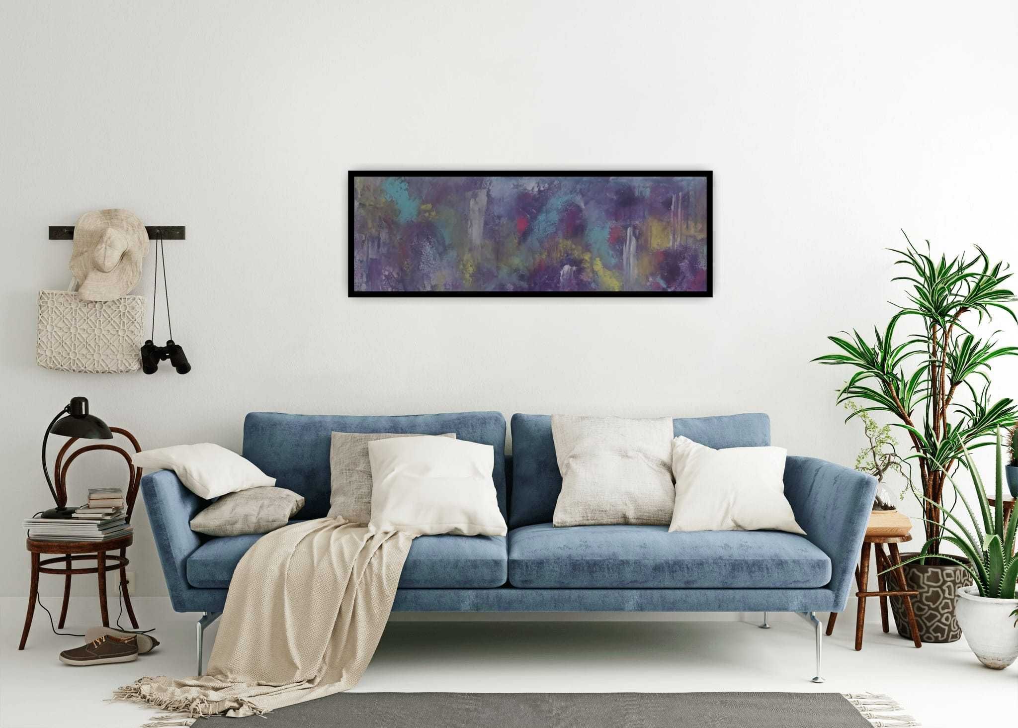 Obraz Abstrakcja - akryl na płótnie 120x40cm