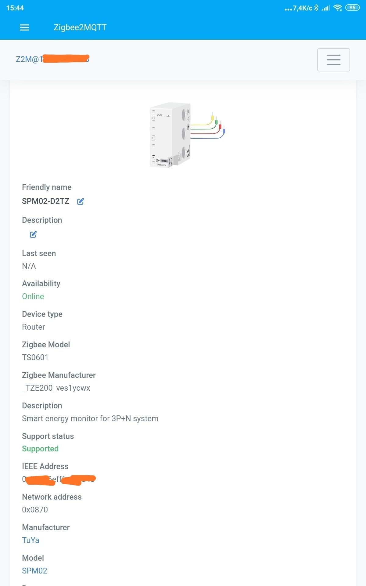 Zigbee eнергомонітор Zemismart SPM02