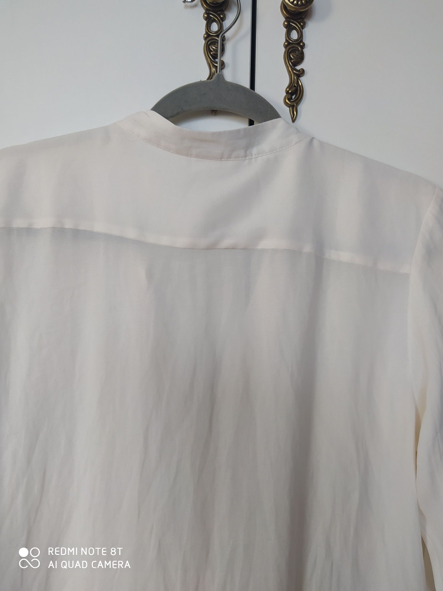 H&M biała bluzka na stójce, rozmiar 38
