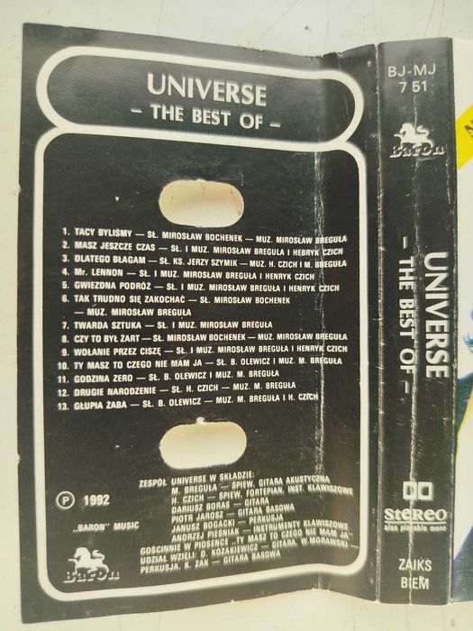 Universe The Best of new 1992 kaseta Baron Ballad Pop Rock