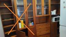 Sala cozinha escritório , estante