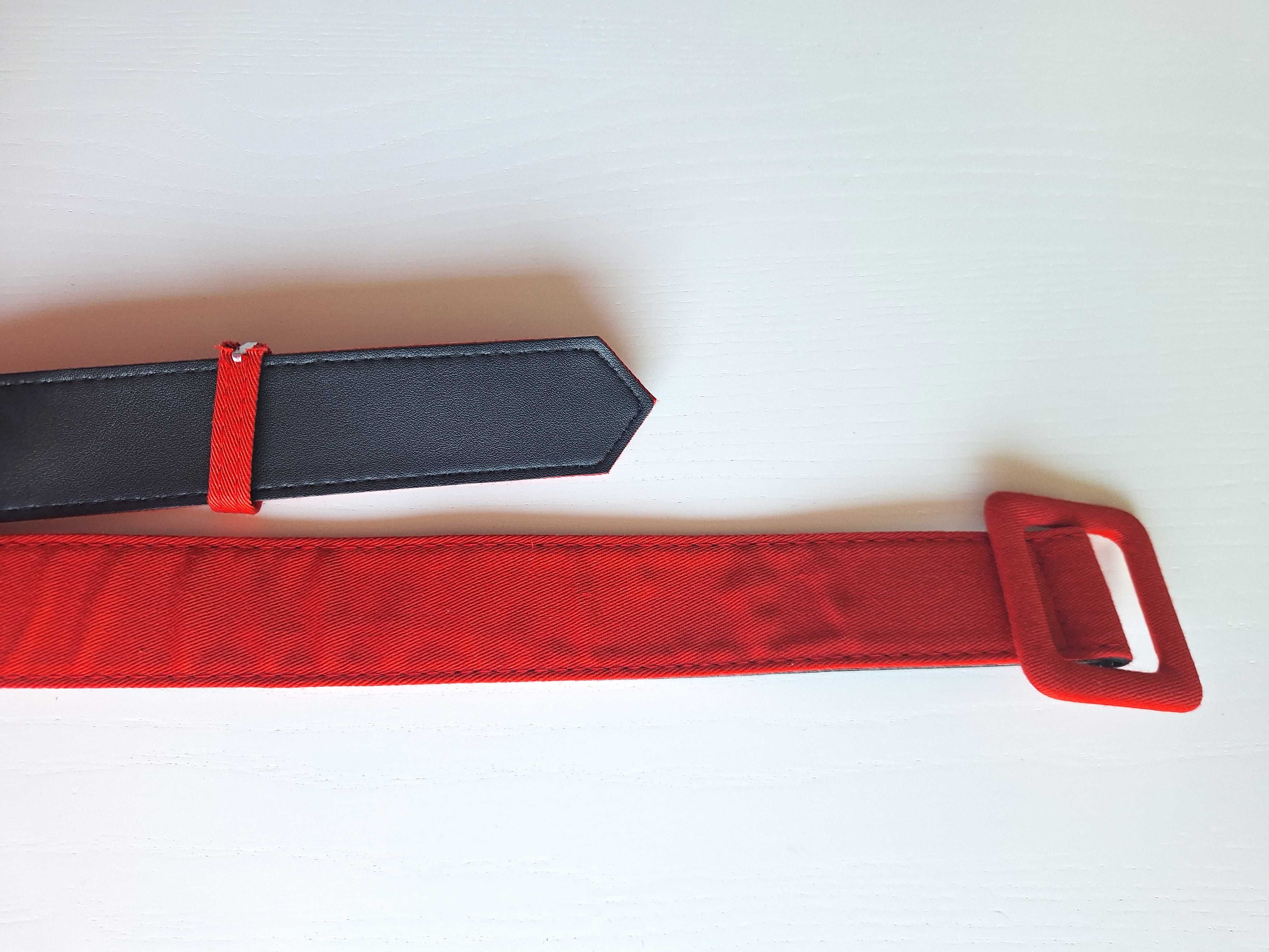 Czerwony materiałowy pasek 100cm długości 4cm szerokości