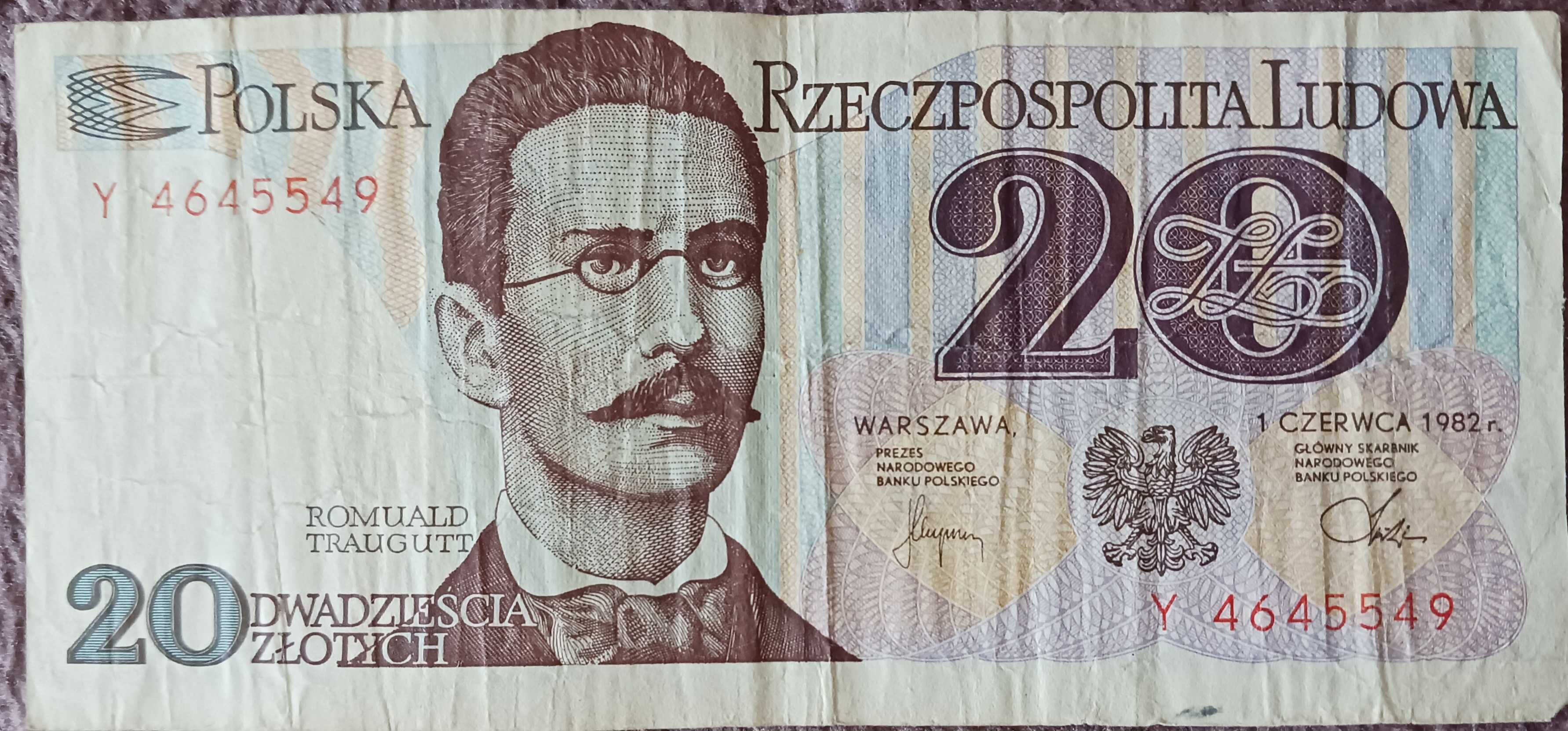 20 zł Romuald Traugutt seria "Y" 1.VI.1982 r.