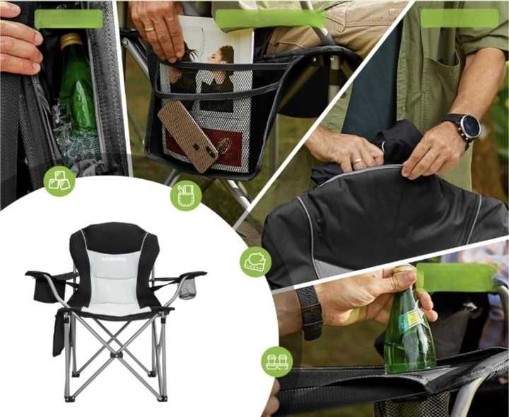 Składane krzesło  FUNDANGO czarne z tkaniny oxford 57x92x99 cm