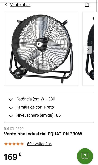 Ventilador Industrial Equation