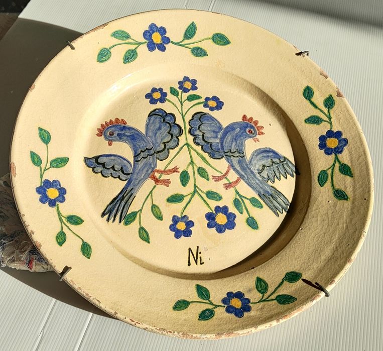 2 Pratos barro Redondo Adriano Martelo 43 cm