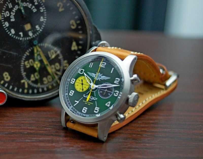 Zegarek męski PILOT chronograf automatyczny. G.Gerlach. NOWY