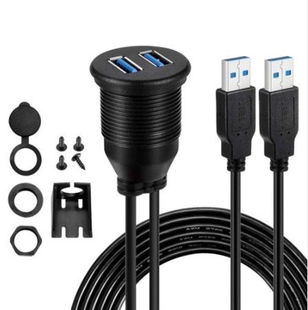 Cabo 2 USB extensível para carro