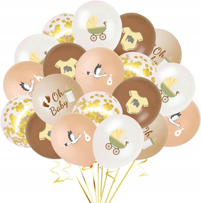 Zestaw Dekoracji balony na chrzest baby shower na przyjazd dziecka