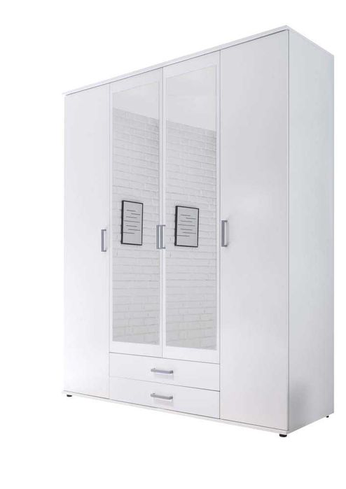 Szafa + Lustro Inżynieria Drewna Melamina 4 Drzwi 160x196x54 cm