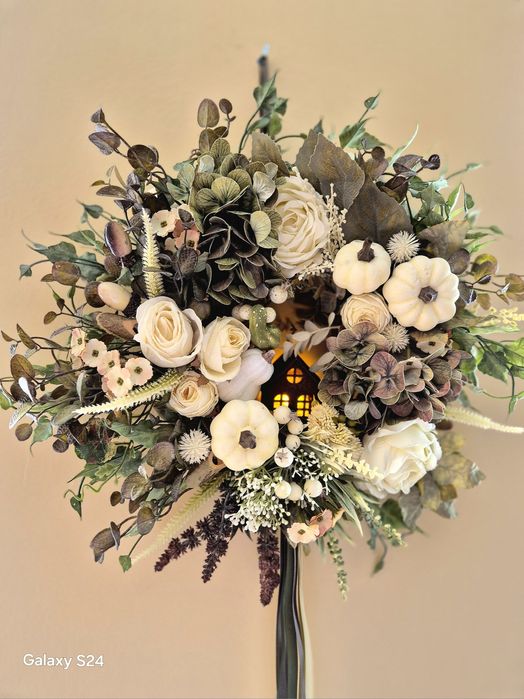 Wianek  na drzwi "Jesienny domek"