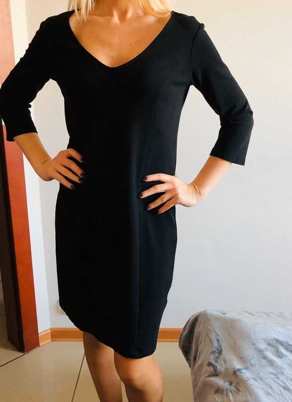 Mała czarna elegancka czarna sukienka z rękawkiem M/L (38) Jessica