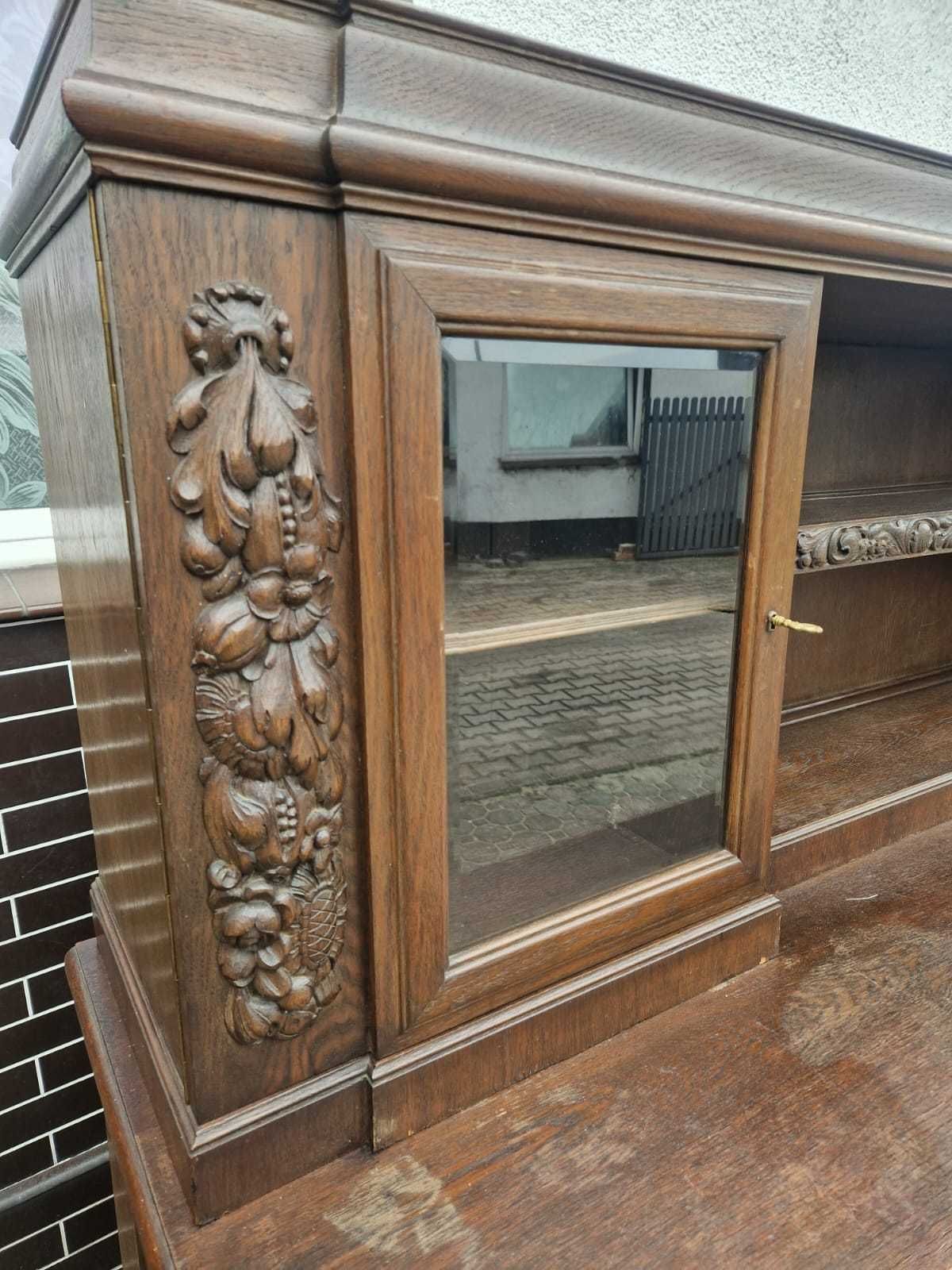 antyczna komoda bufet biurko witryna masywna drewniana ANTYK 200letnia