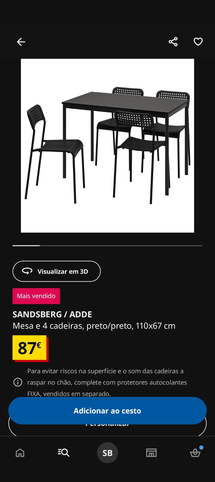 Mesa+4cadeiras IKEA