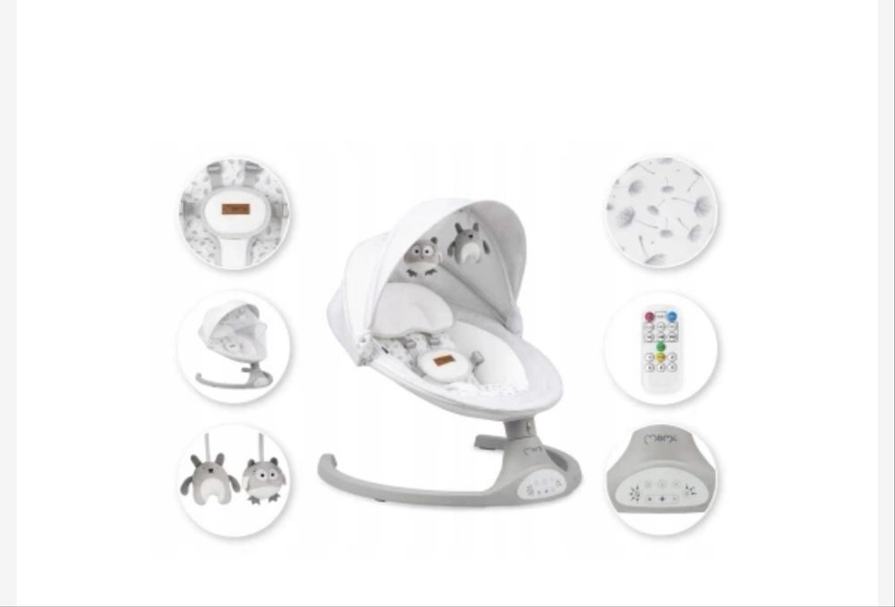 Заколисуючий центр MoMi Kenani Light Grey