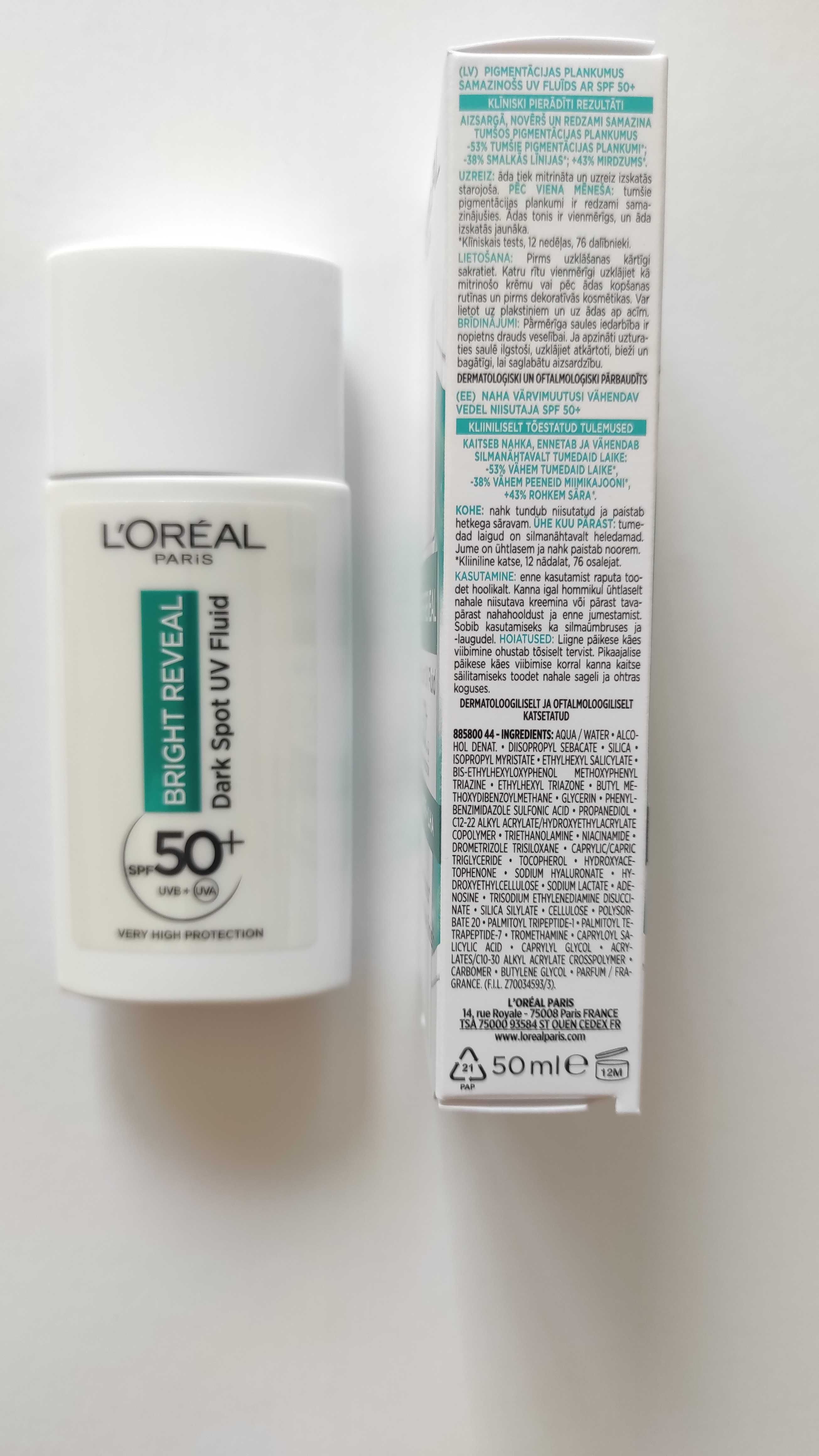 Redukujący przebarwienia UV fluid z SPF50+ Bright Reveal L'Oréal Paris