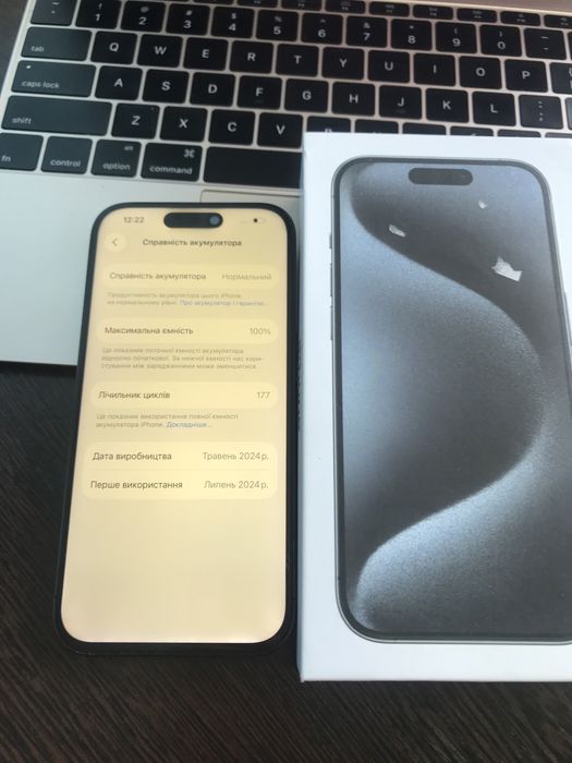 Apple iphone 15 Pro 256Gb Blue Titanium Фіз сім