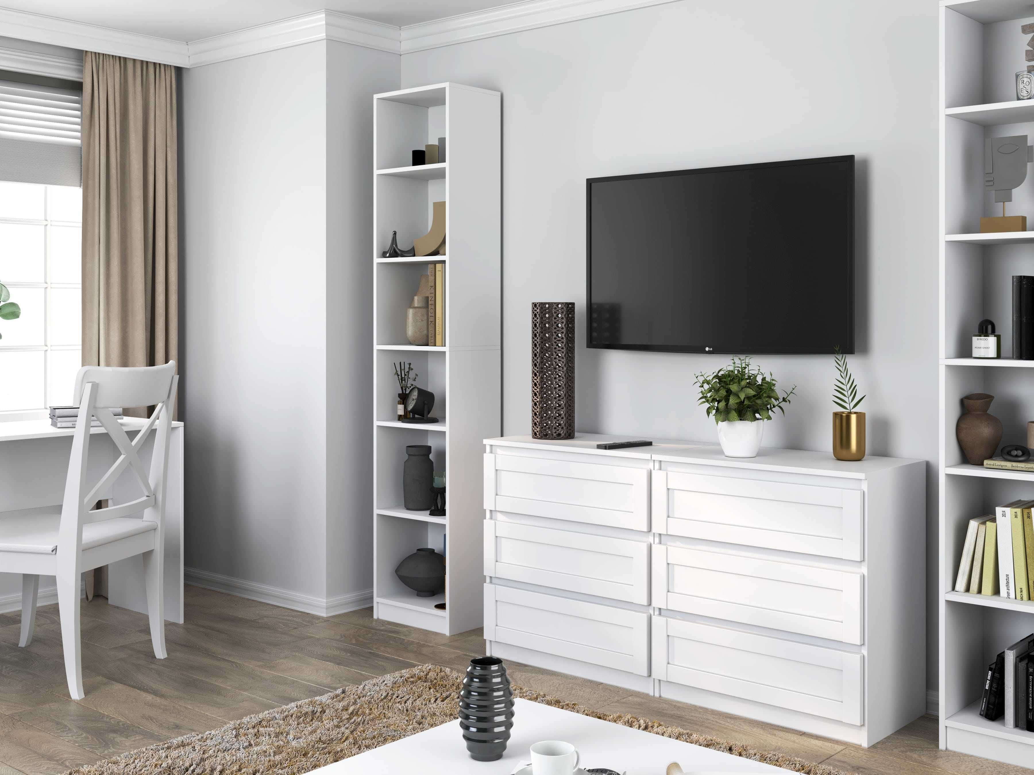 Witryna Regał W40 PAFOS 40 cm Półki Szafka Książki Biały