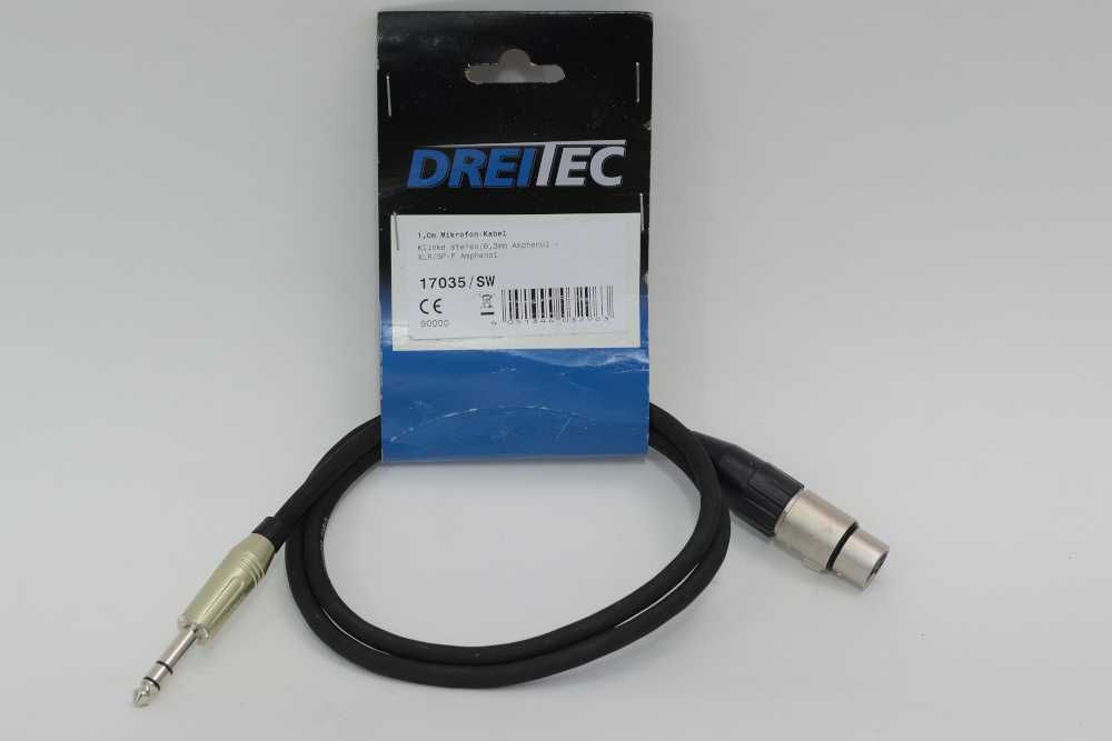 DreiTec 17035/SW jack stereo/XLR żeński 1m