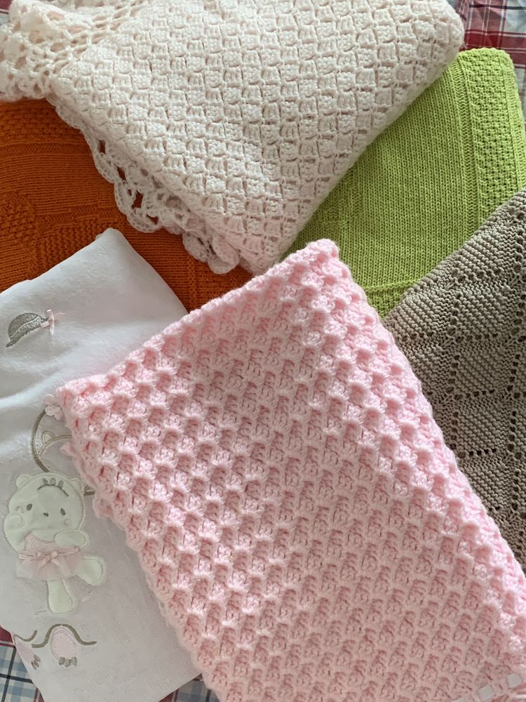 Mantas de bebé de várias cores (conjunto)