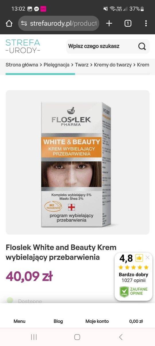 Floslek krem wybielajacy przebarwienia
