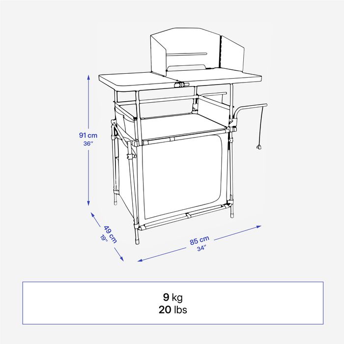 MÓVEL DE COZINHA L - DOBRÁVEL E COMPACTO DE CAMPISMO