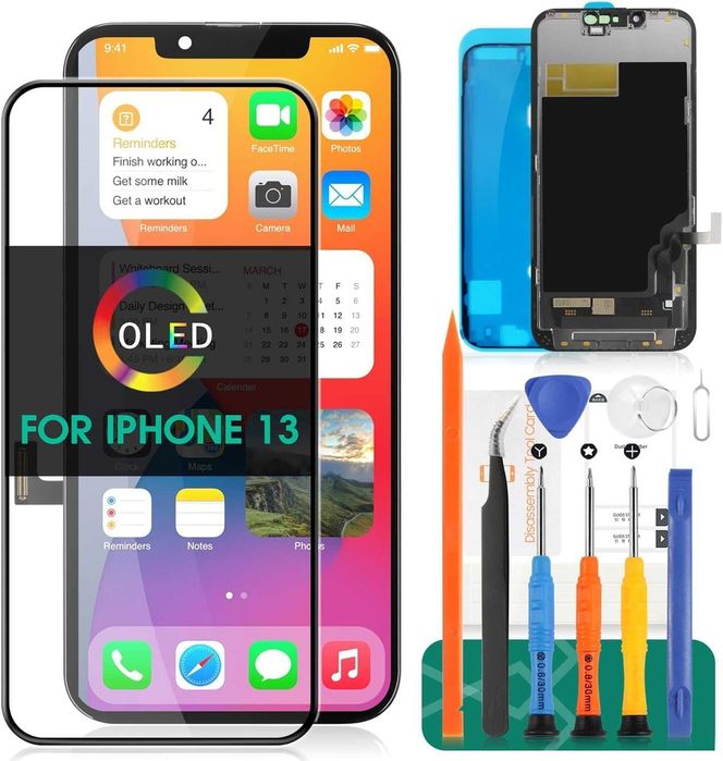 SRJTEK Wyświetlacz LCD Zestaw Naprawczy do iPhone 13 6.1"