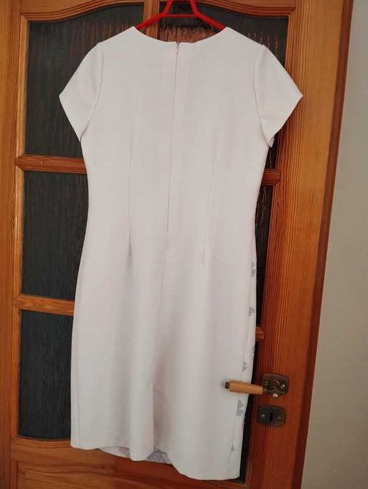 Jasnoróżowa sukienka w kwiaty XXL 44 na wesele komunię koktajlowa