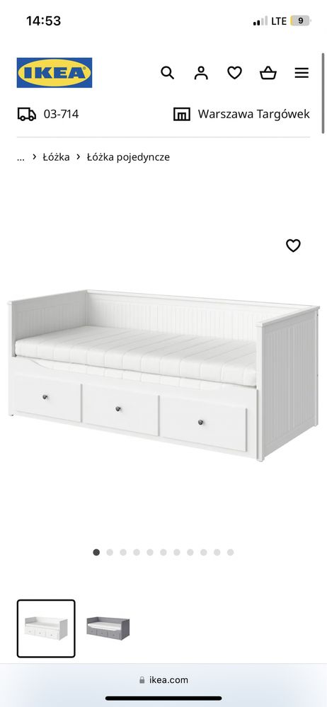 Łóżko hemnes używane