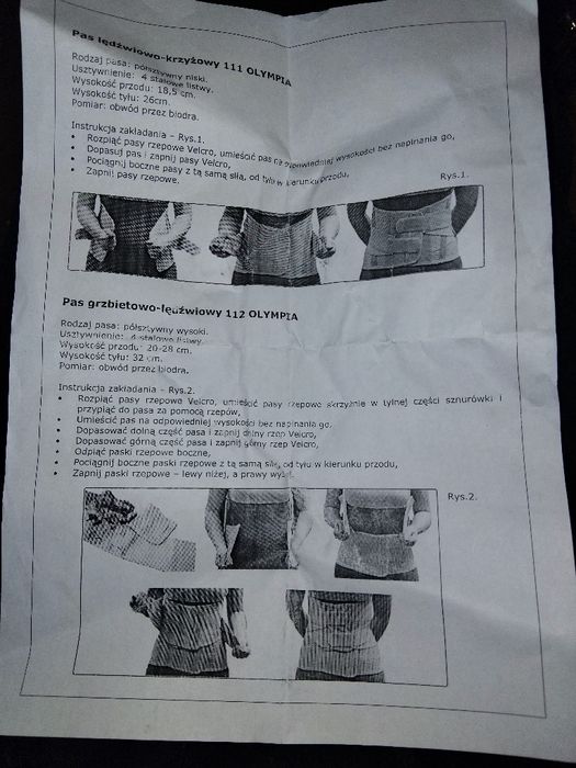 Pas lędźwiowo krzyżowy optima 111