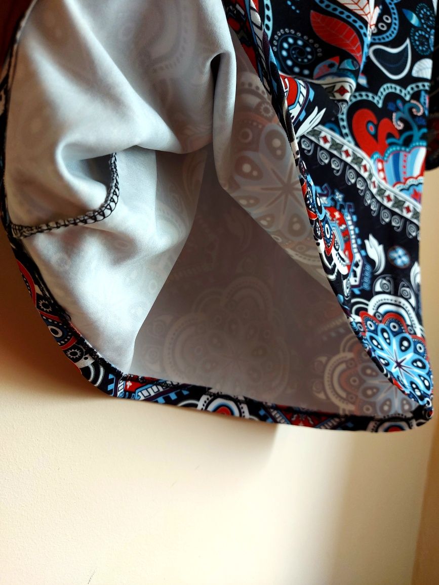 Sukienka boho – kaszubski wzór, rękaw 3/4