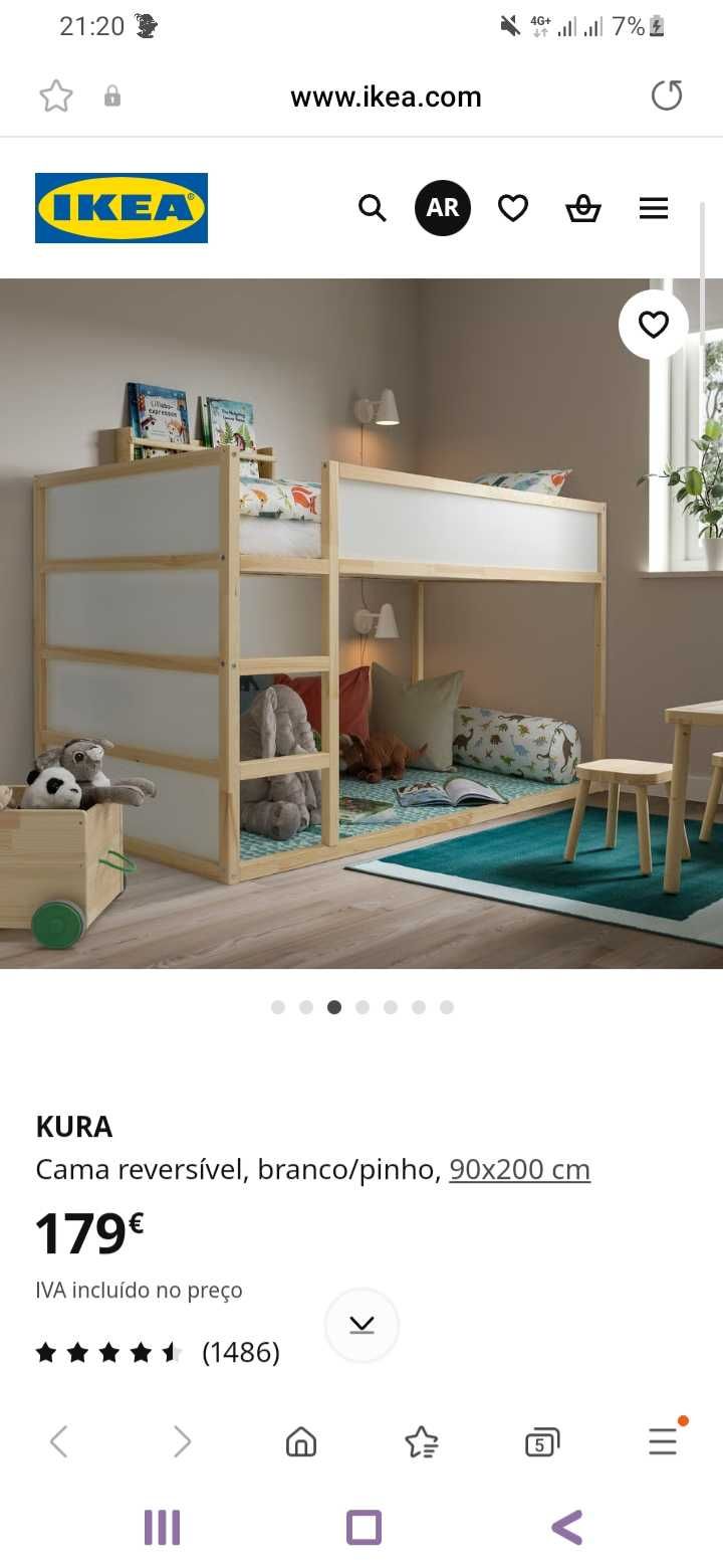Cama KURA, reversível do IKEA
