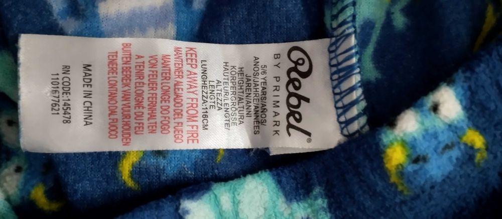 Piżama dla chłopca, spodnie dół od piżamy niebieska 110/116 Primark