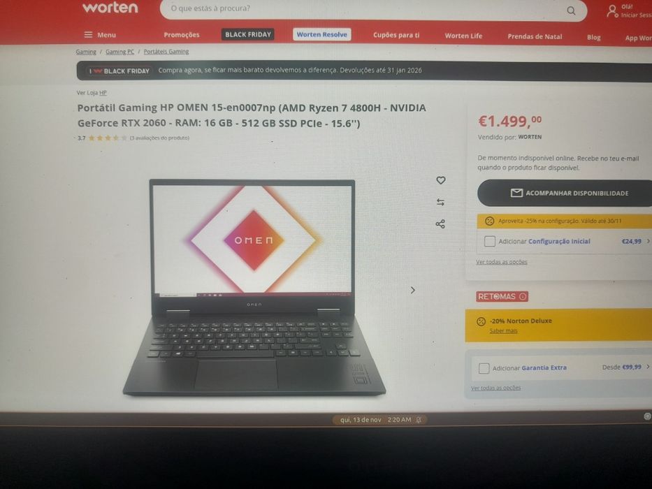 Portatil hp omen 15