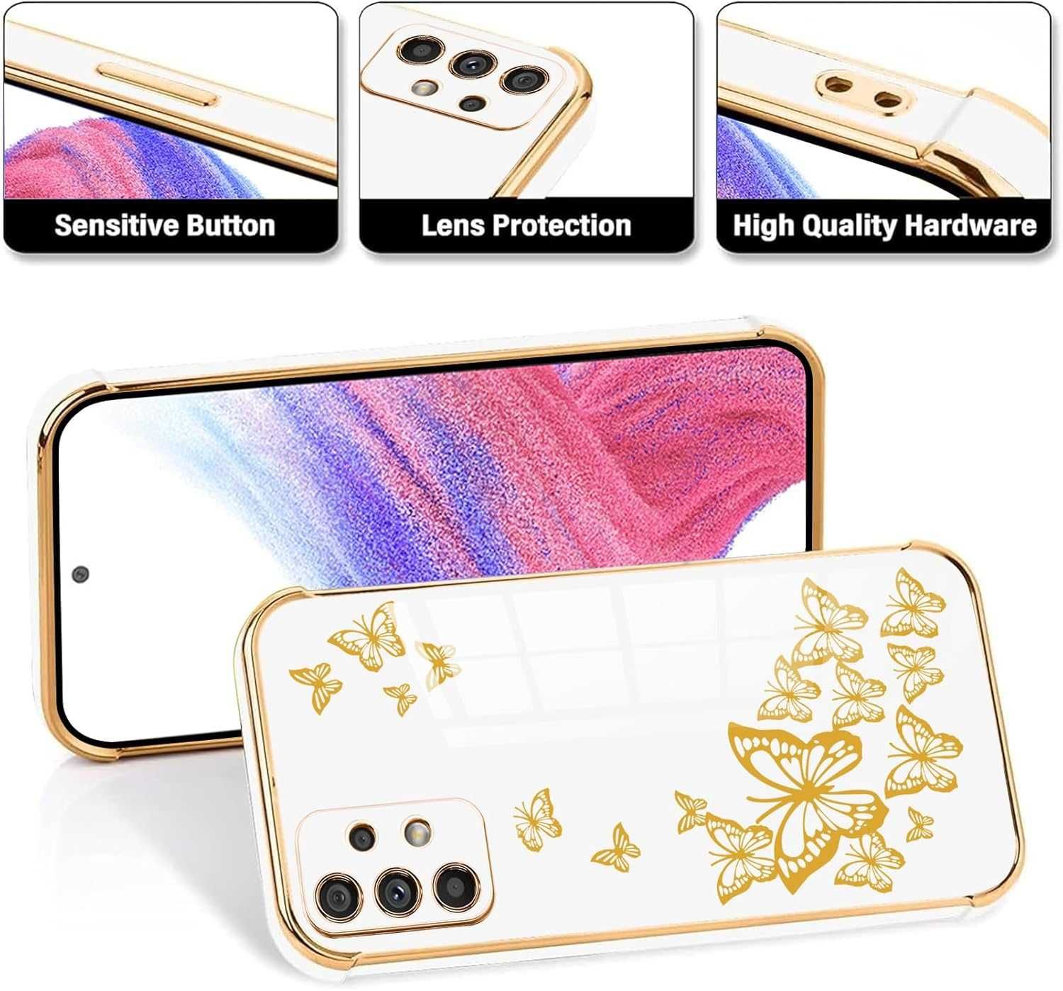 Zestaw 2 etui Vauki do Samsunga Galaxy A53 5G 6,5" motyle czarno-białe