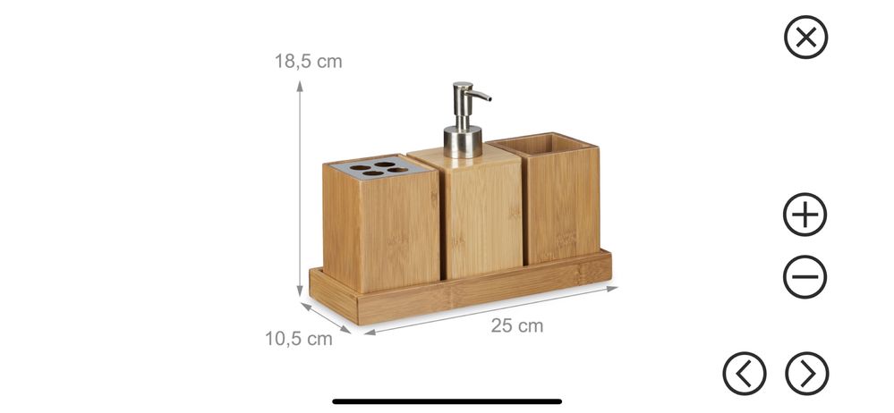4-częściowy zestaw akcesoriów łazienkowych z bambusa
