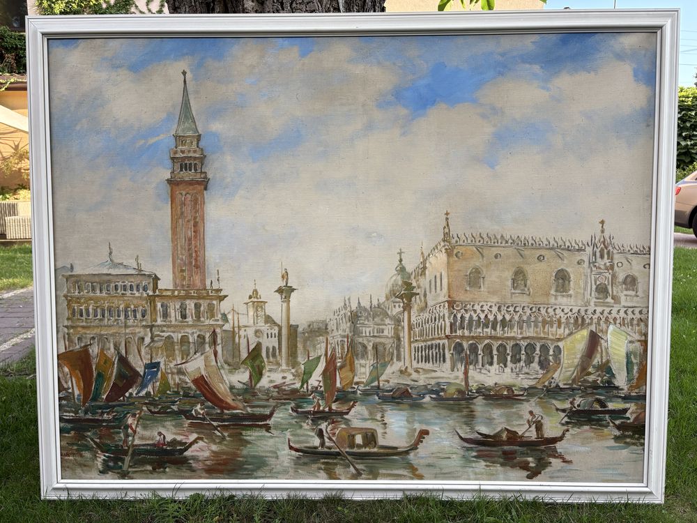 Obraz na płótnie oprawiony duży(171,5x131,5 cm )Wenecja