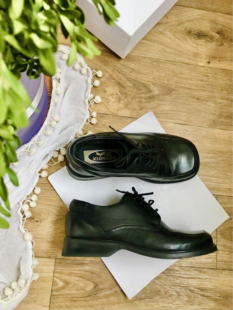 Туфли кожаные 23 см, чёрные, в школу, Италия