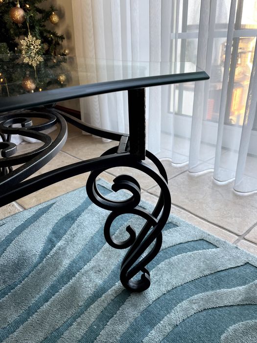 Mesa de centro de sala em ferro forjado