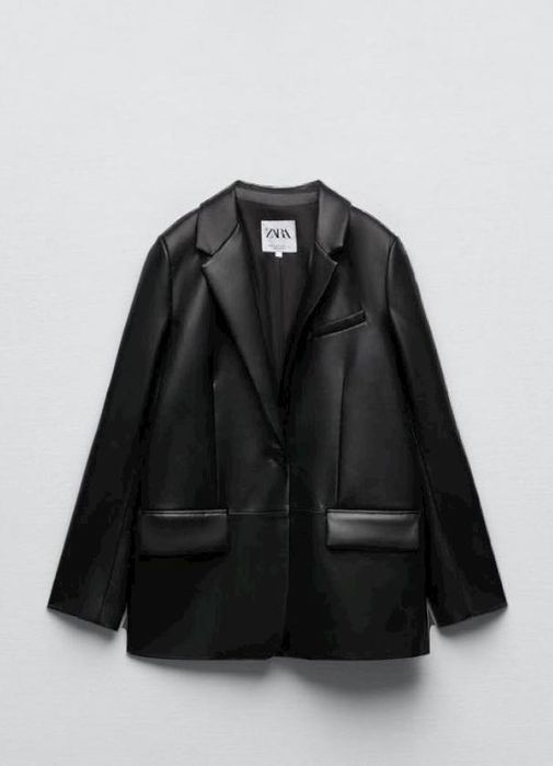 Шкіряний піджак zara