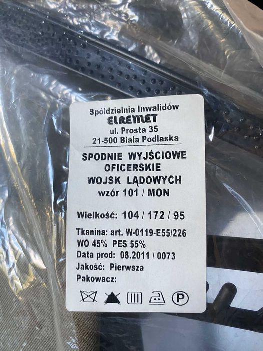 Spodnie wyjściowe oficerskie wojsk lądowych 101 MON