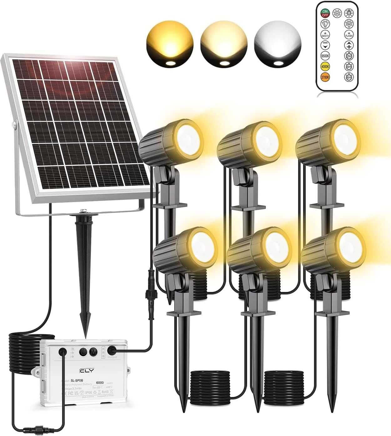 Reflektor Lampy Solarne Ogrodowe Panel Solarny Oświetlenie Zestaw x6