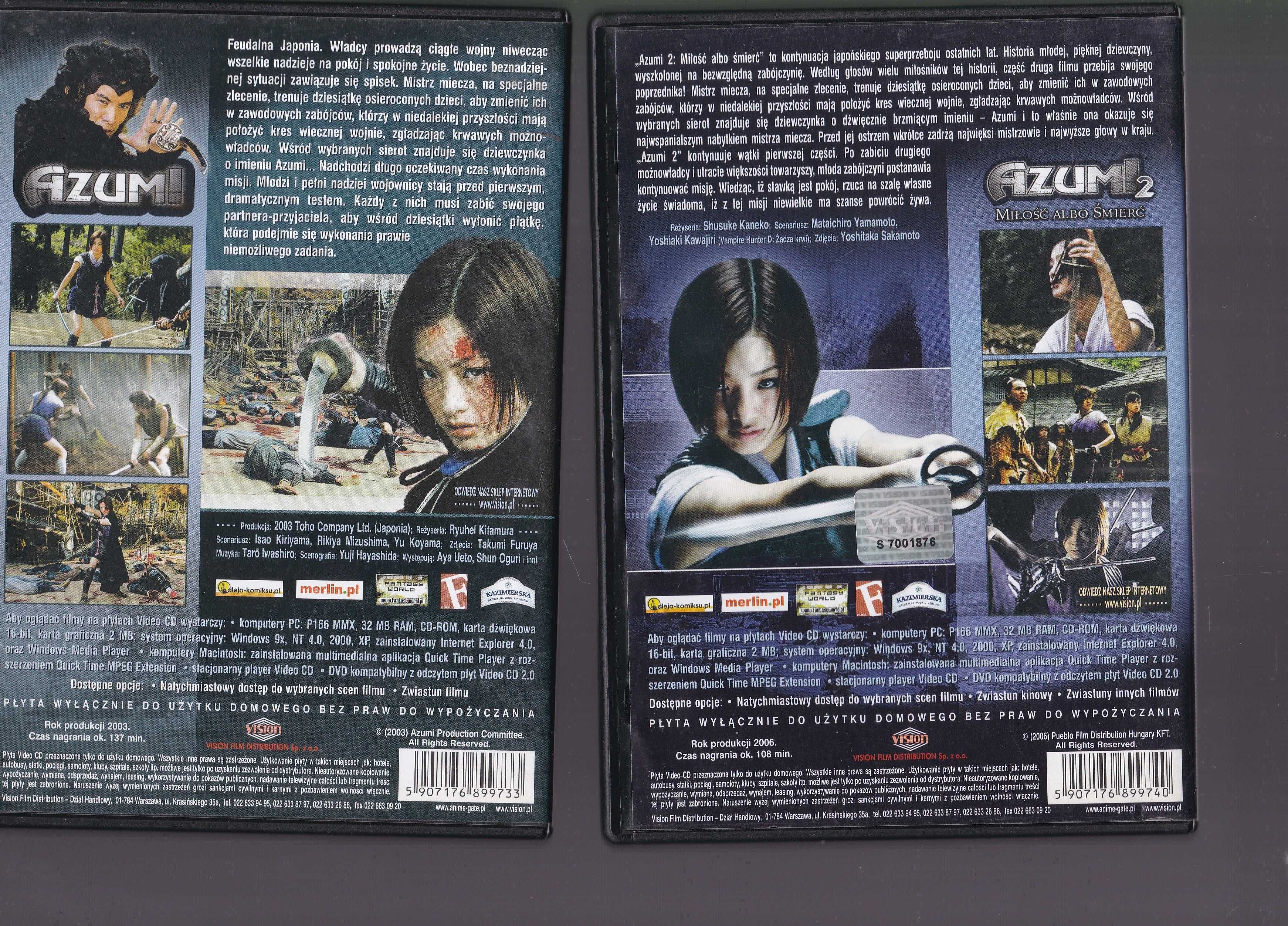 Azumi vol. 1 i 2 - Miłość albo śmierć    -           DVD x2